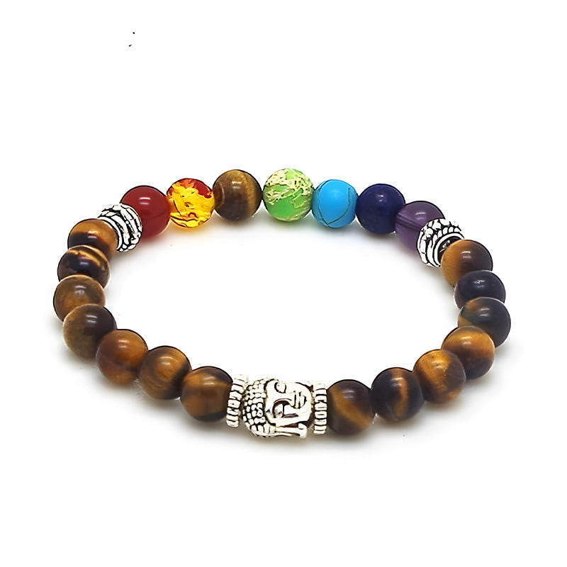 7 Chakra Bracelet Volcanic Lava Mala Meditation Men's and Women's Religious Jewelry Yoga Energy Charm Bracelets-Lava Buddha