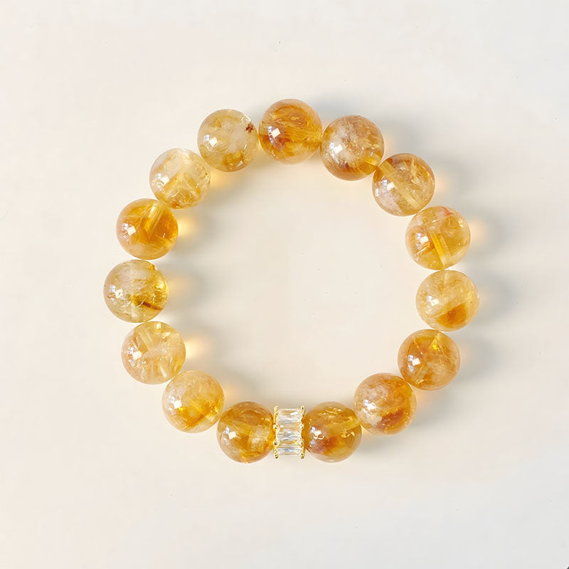 Citrine Crystal Bracelet-Cinnabar Crystal Bracelet-Good Luck and Fortune Stone