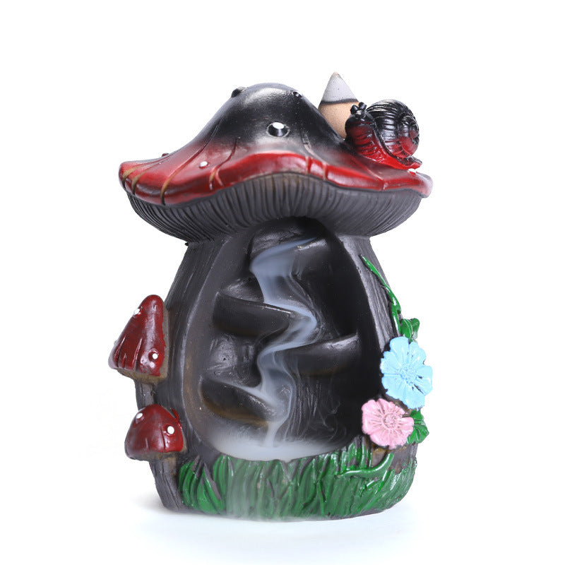 Mushroom Backflow Incense Burner, With Instructions On How To Use Resin Incense