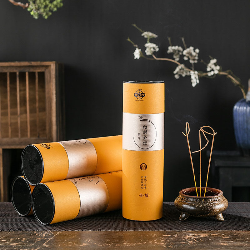 Golden Rolled Money Incense-Bamboo Stick Smokeless Incense-Wealth Incense Buddha Incense Used In Rituals And Celebratory Prayers