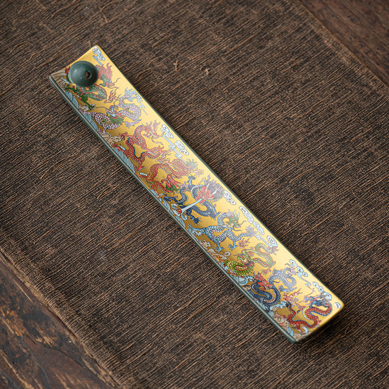 Chinese Style Ceramic Enameled Incense Holder Chinese Cloisonné Sandalwood Incense Burner