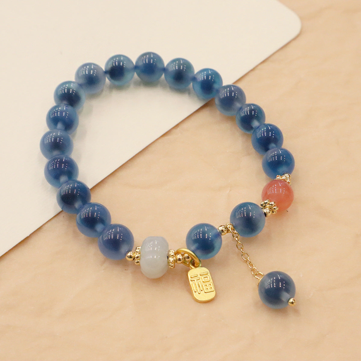 Sweet Soft Candy-Natural Blue Agate Bracelet-Enhancement of Self-Confidence，Giving Courage