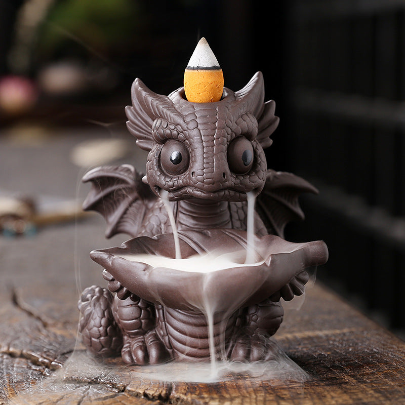 European home accessories cute small ornaments dinosaur backflow incense burner