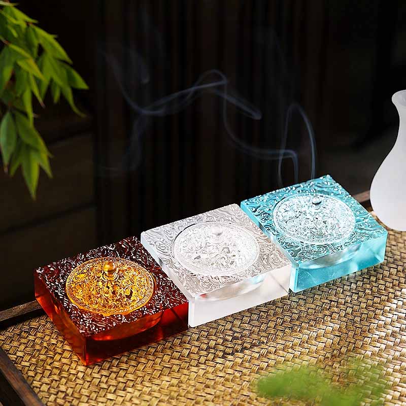 Incense burner tea ceremony home indoor aromatherapy burner disk incense insert line incense antique incense seal script glazed stove ornaments