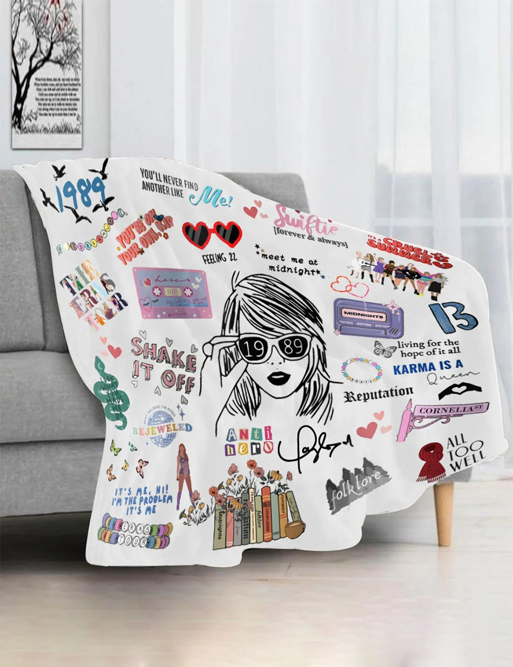 Swiftle White Blanket - Blanket Taylor Swift for Fan Gifts