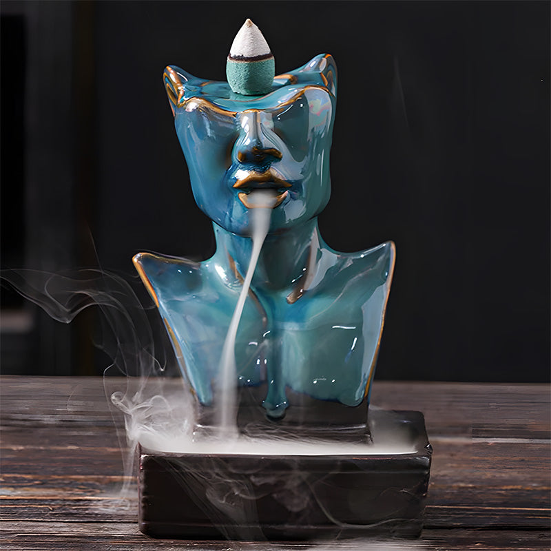 Ceramic beauty statue, reflux incense burner, home furnishings