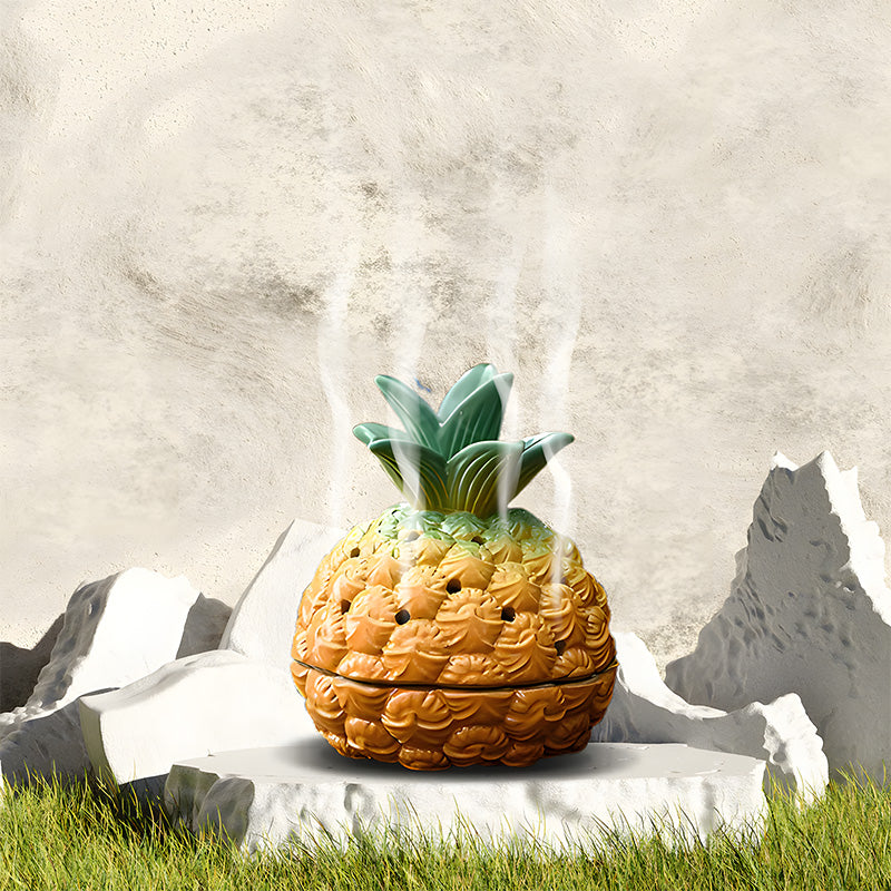 Pineapple Incense Holder, Creative Ceramic Design for Coils Holder, Supports Sandalwood Incense Coil