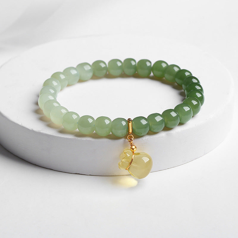 Hetian Gradient Jade Bracelet Lemon Crystal Money Bag-The Perfect Wellness Companion For Women-Helps The Body To Be Healthy